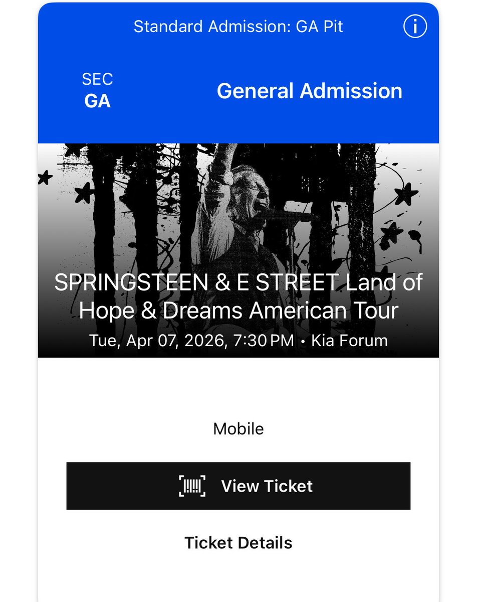 AwNotHimAgain's tweet image. Got Bruce tickets for both days, and seeing him for the first time in the pit on the 7th LET’S GOOOOOOOOOO