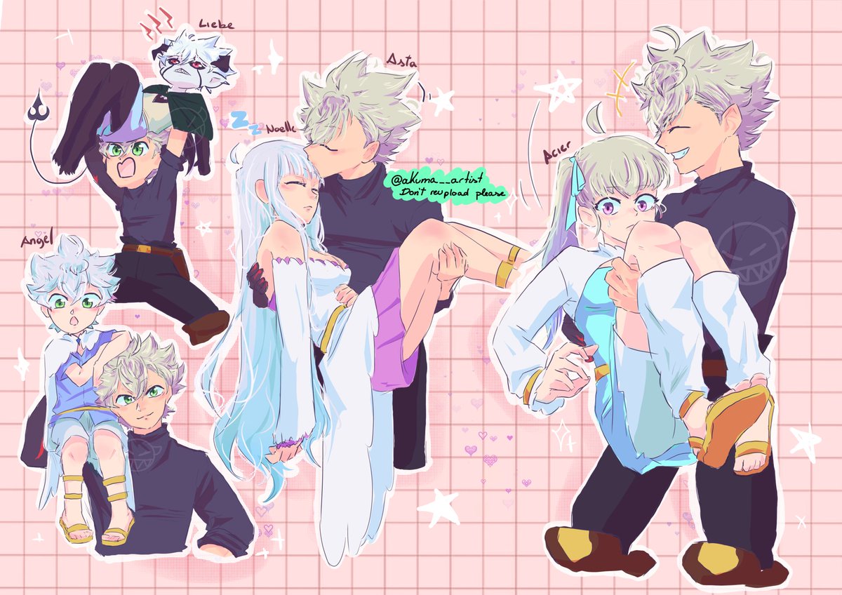 akuma__art's tweet photo. Os dejo un dibujo de la familia de Asta y Noelle. Espero que os guste😋 #BlackClover #astelle https://t.co/iuJtmcWNv8