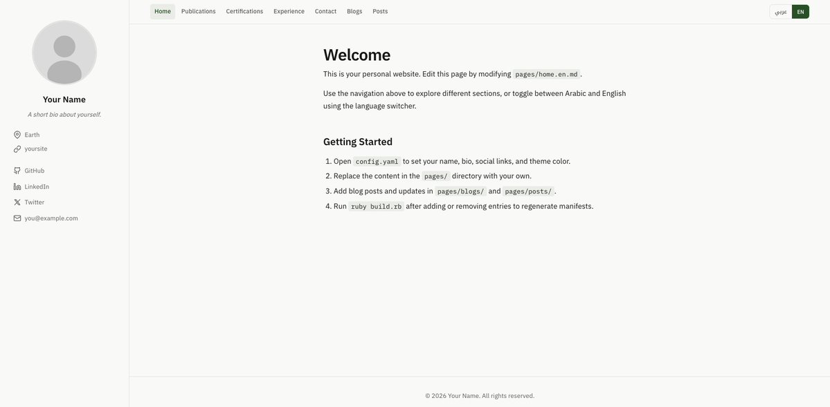 I was writing a blog post about implementing a Sonner in Rails + Hotwire, then I remembered that I don't have a place to post it on. So, I created Alirator. Zero-build bilingual (AR/EN) personal site template controlled by a single YAML config file.

github.com/AliOsm/alirator