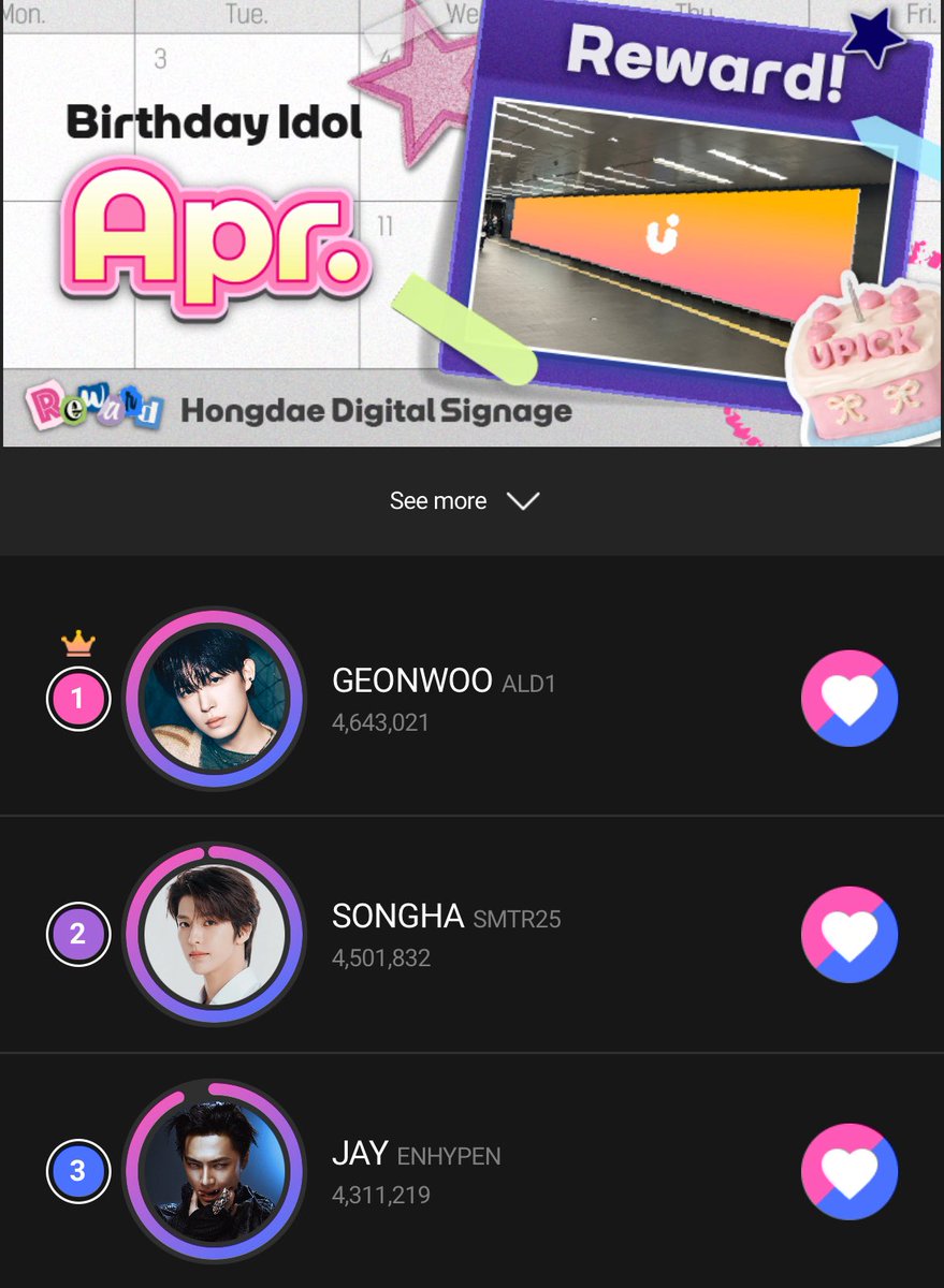 engenes o jay ta concorrendo como aniversariante do mês de abril no UPICK🚨🚨🚨
ele caiu pra terceiro então vamos focar nessa! 
a votação vai até o dia 06/03.
não tivemos o resultado que queríamos com o ni-ki, então vamos ganhar essa por favor!! votemmmmmm
s.u-pick.io/dl/rVQx4349F4u…