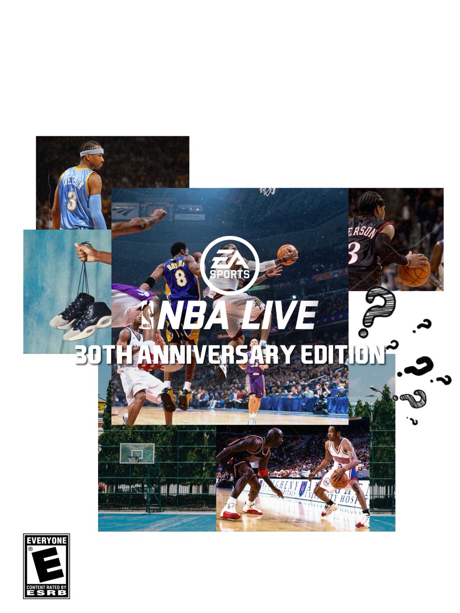 dumbonthedrum's tweet image. Since we're talking about NBA Live.

I had mad a mockup cover of what i thought would have been a fitting cover for this year had it we gotten one....and had we gotten NBA Live in 2025 for the 30th Anniversary. 

#NBALIVE @alleniverson