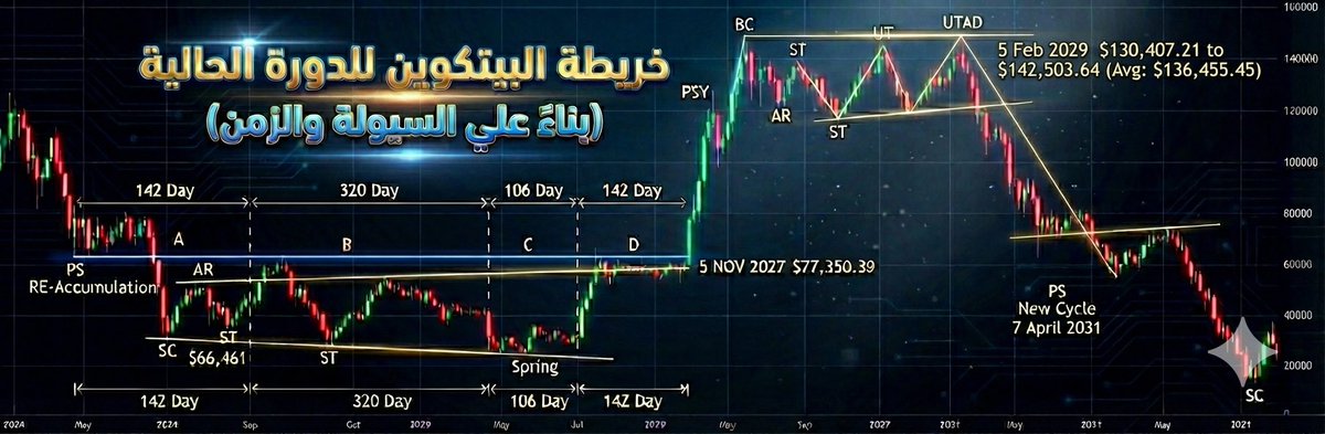 CryptoCycleKing's tweet photo. تحليل صادم للبيتكوين: خريطة زمنية وسعرية بناءً على تحليل السيولة والزمن 🚨🗺️

75% من كميات #البيتكوين الكبيرة (علي مستوي الدورة ككل) لسه ما اتباعتش! 🤯

الرقم ده مرعب، ومعناه إننا قدام "قنبلة موقوتة" من الأرباح اللي لسه على الورق.

السوق مش هينفع يكمل صعود والناس دي لسه ما جنتش أرباحها.

إحنا في مرحلة "إعادة توازن" عميقة وخطيرة، مش مرحلة انفجار.

وعشان تفهم إيه اللي بيحصل في الكواليس، وإمتى المراحل الجاية لحد التجميع الجديد، اقرأ الثريد ده للنهاية 👇🧵

$BTC #Bitcoin #البيتكوين #كريبتو #تداول