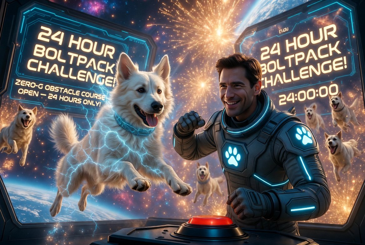 🚨 BOLTPACK! THIS IS YOUR OFFICIAL INVITE!!! 🐺🌩️⚡
Alpha <a href="/SMiR123451/">SmiR 9 ⚡️</a> and StarBoltSprint are calling YOU — the entire BoltPack — to participate in the INSANE ZERO-G OBSTACLE COURSE at Cloud Canine HQ!
Spinning golden hurdles ✓
Pulsing energy rings ✓
Twisting nebula zero-G