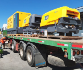 aurynmining's tweet photo. Feb 17 - transport/delivery of 3 generators (650KVA) and 2 compressors (26kW &amp; 75kW) to Fortuna. https://t.co/8cgzOs3Ow6
