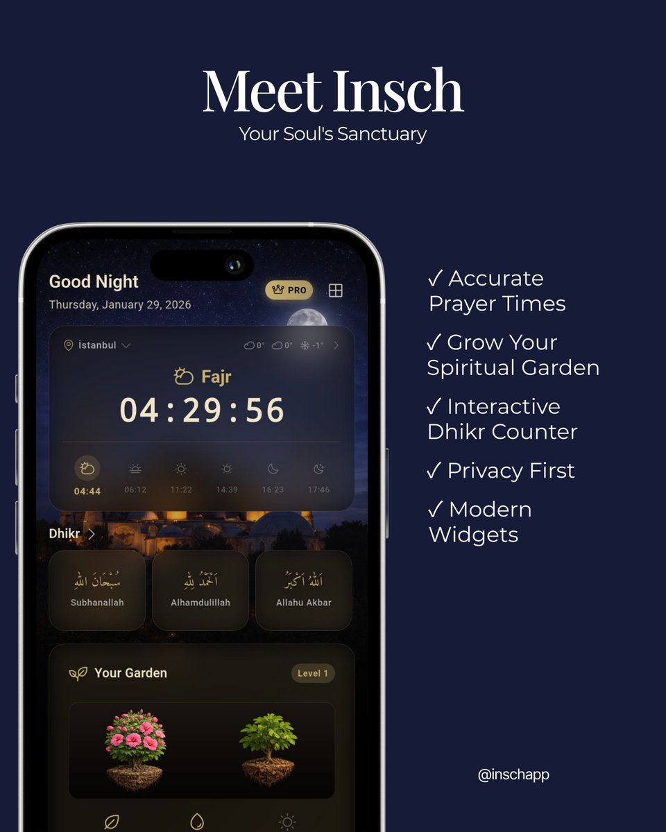 inschapp's tweet photo. Insch is not just an app; it’s a soulful experience designed to protect your privacy while nurturing your spirituality. While other apps are busy collecting your data, we are busy helping you grow your Spiritual Garden. https://t.co/Yk7jnIo7Pg