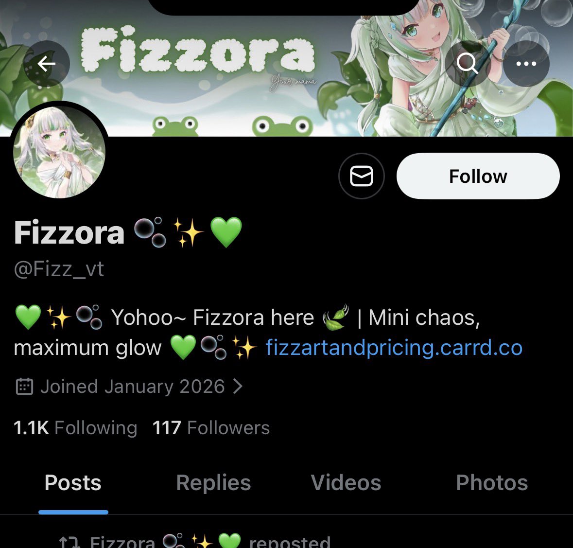 They are back and now under new username <a href="/Fizz_vt/">Fizzora 🫧✨💚</a> 
Stay cautious!