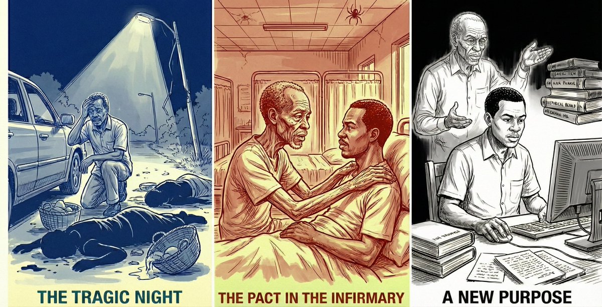 The Golden Return - Chapter 12 - Page 50, Old Man Forson reveals his tragic past and pulls Kwesi back from the brink. A powerful new alliance is formed in the prison infirmary to dismantle the Asamoah empire.

Read the full page now! 👇 albertopoku.com/2026/02/21/the…