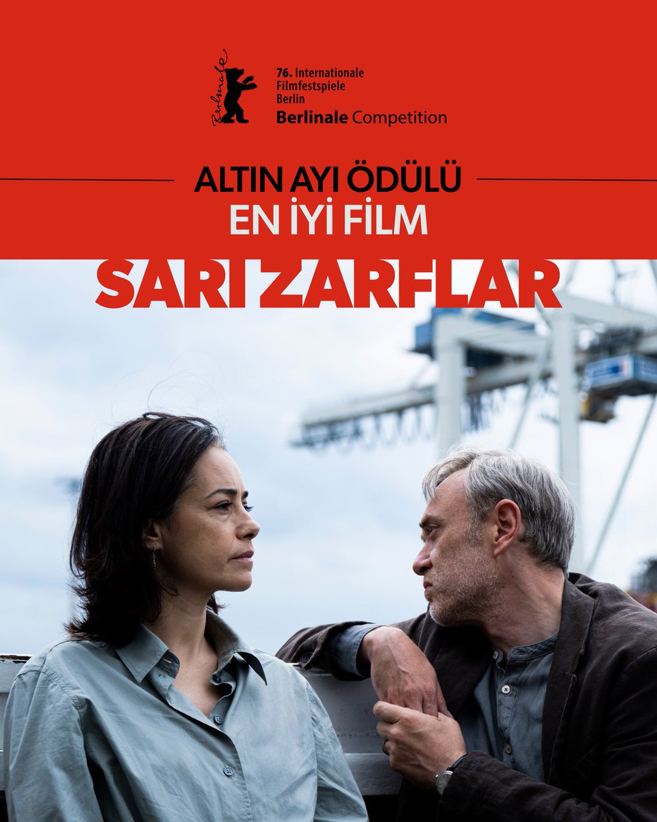 Berlin Uluslararası Film Festivali'nde Altın Ayı – En İyi Film ödülü Sarı  Zarflar'ın oldu! Değerli oyuncumuz Özgü Namal'ı ve tüm film ekibini tebrik  ederiz! 💫 #Kıskanmak @nowtvturkiye @ayyapim #Berlinale2026 #GoldenBear  #YellowLetters