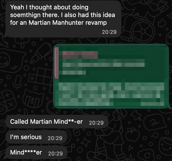 Since Absolute Martian Manhunter is coming to an end, I thought I'd look up the first time <a href="/DenizCamp/">Deniz Camp</a> mentioned the idea to me.