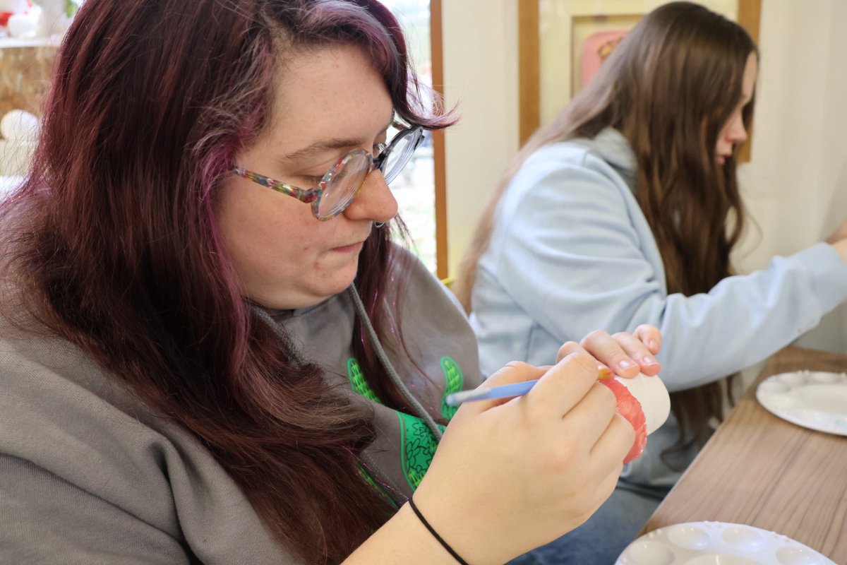 Jupiter_Hadley's tweet image. We did some pottery painting today! #pottery #halfterm #family