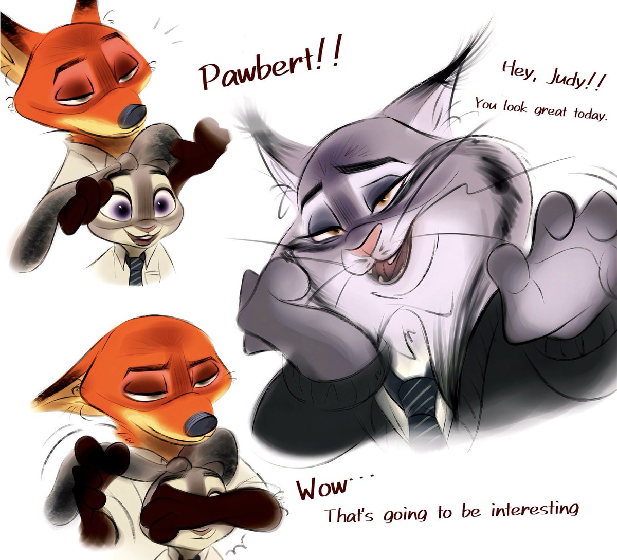 "Love triangle…？"
#zootopia #wildehopps