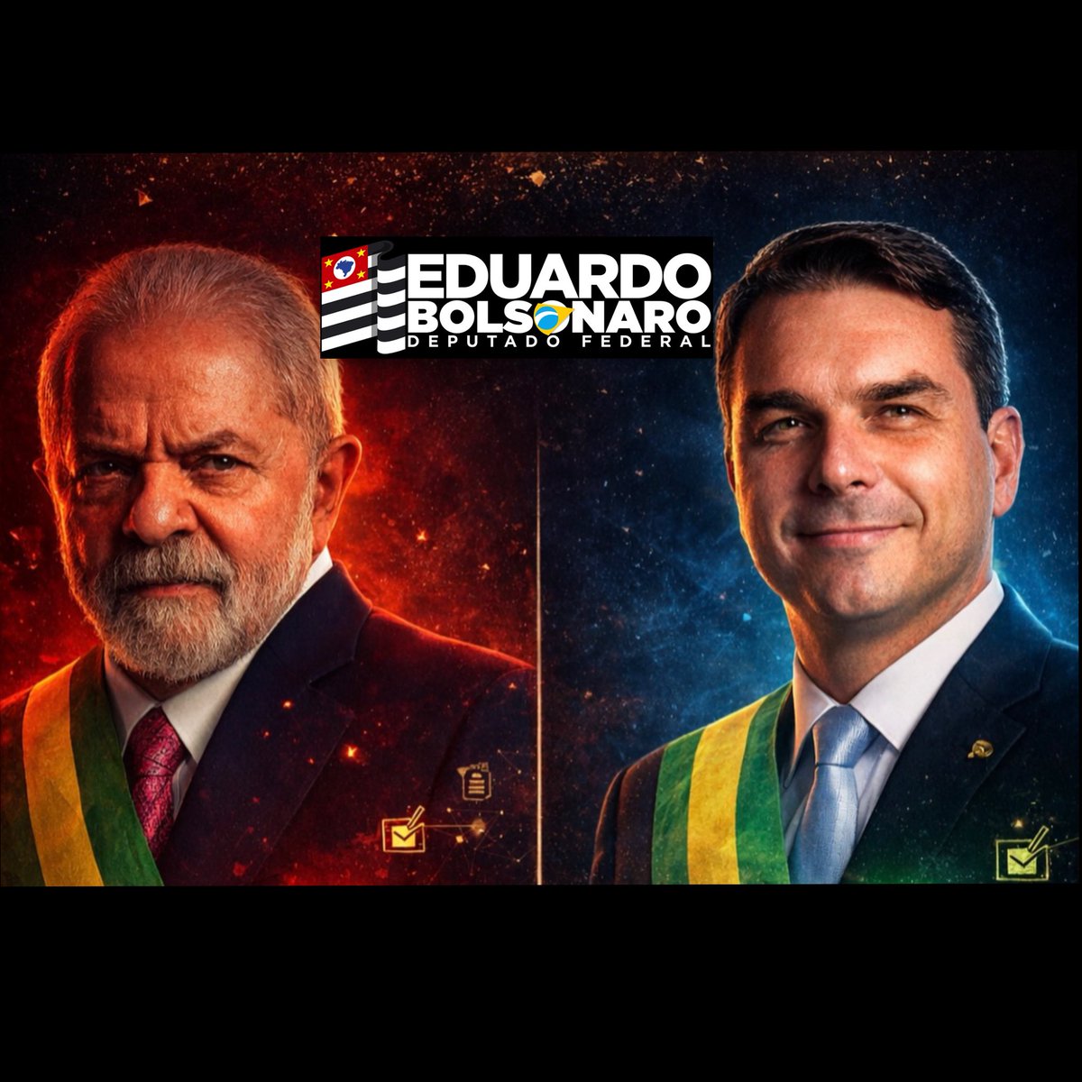 A eleição será: Lula ou <a href="/FlavioBolsonaro/">Flavio Bolsonaro</a>

Lula
-prisão perpétua para JB
-4 anos de conforto para Moraes
-censura
-jornalistas perseguidos

Flávio
-anistia a presos políticos
-contra censura
-coalisão mundial por liberdade

O que dizer de quem condiciona apoio numa eleição assim?