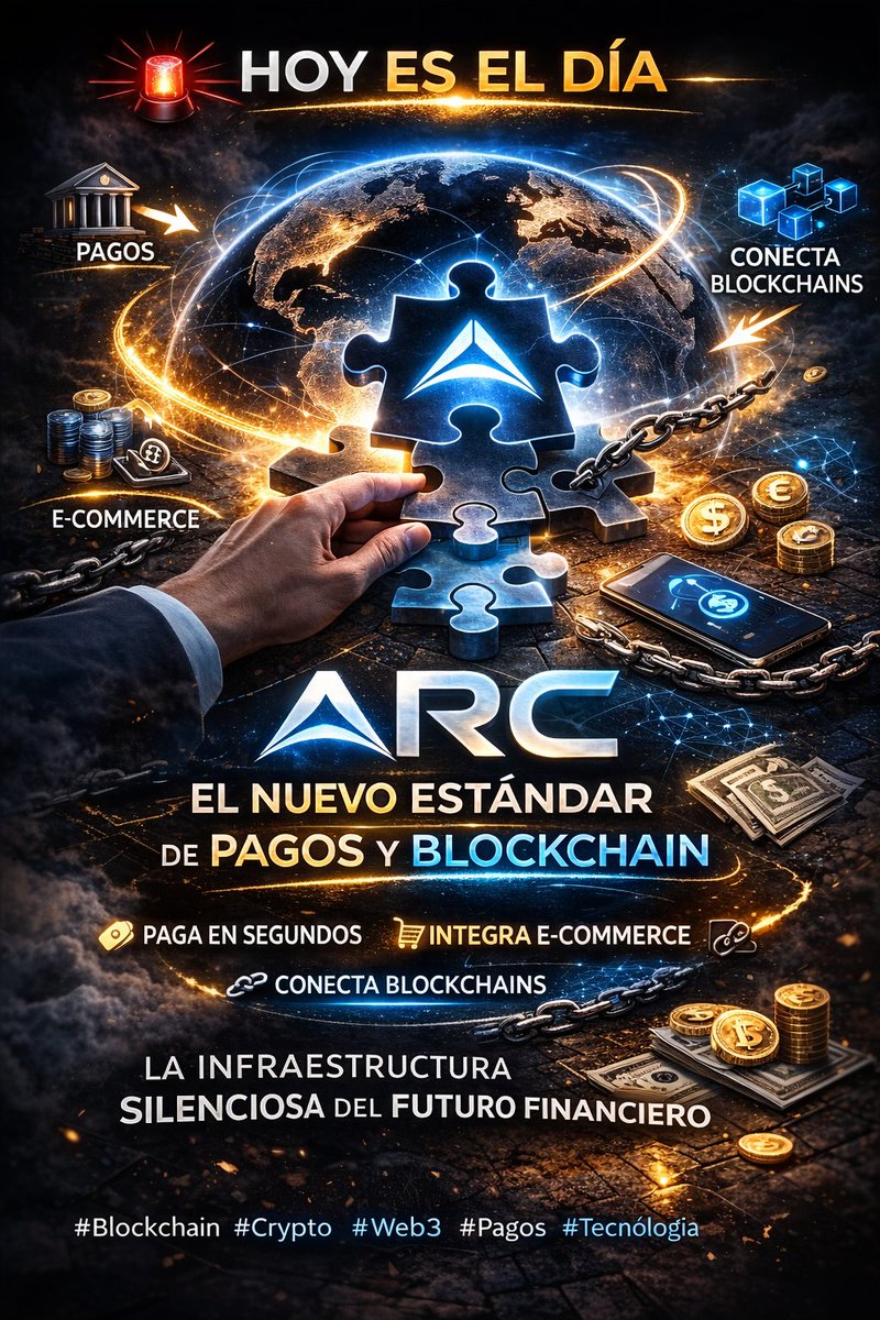 🚨 Hoy es el día.

🔍 En un mercado saturado de promesas vacías y blockchains sin uso real, hay un proyecto que empieza a construir silenciosamente la infraestructura del futuro financiero.

🌐 Se llama ARC y no es solo una blockchain. Es un ecosistema que está integrando pagos