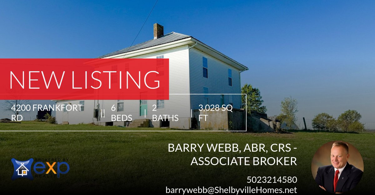 barrywebb's tweet photo. 📍 New Listing 📍 Take a look at this fantastic new property that just hit the market located at 4200 Frankfort Rd in Shelbyville. Reach out here or at 5023214580 for more information

Listed by
Barry Webb
eXp Realty, LLC
(502) 321... https://t.co/HoNrQpy9qV https://t.co/emmgKumMUA