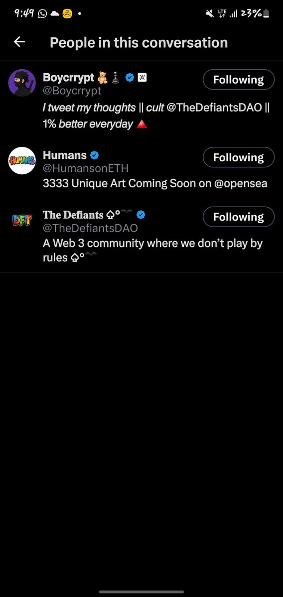 Cjtimzy's tweet image. @0nly1_Senpaii @jblawrence345 @SleekMetaX get in.

0x0f5d1c56346c85d4b63dc4d4416a4e9cb3f672c9