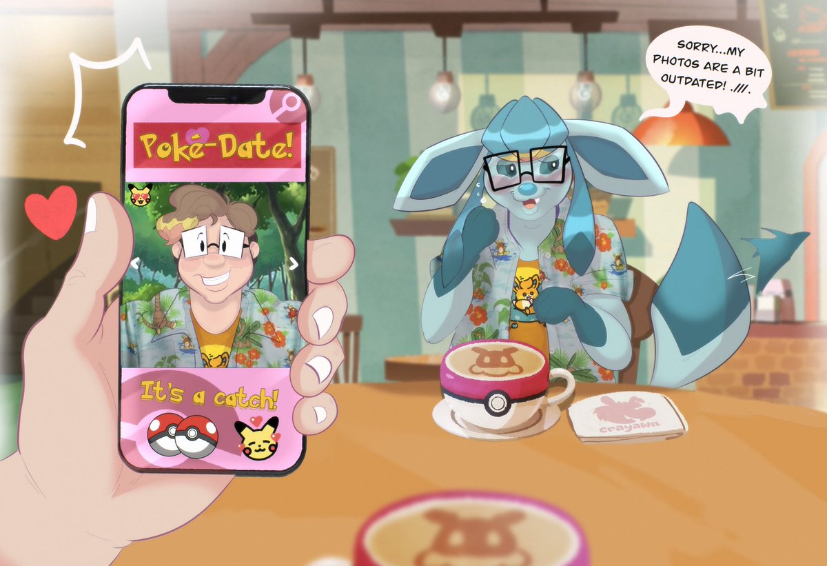 ko-fi.com/c/daa502e965

Looks like someone forgot to update their photos! 😳✨💖
#YCH for @/zoroaceon.pmd.social ! Thank you so much for your support! 💕
#Pokemon #TF #Transformation #Glaceon