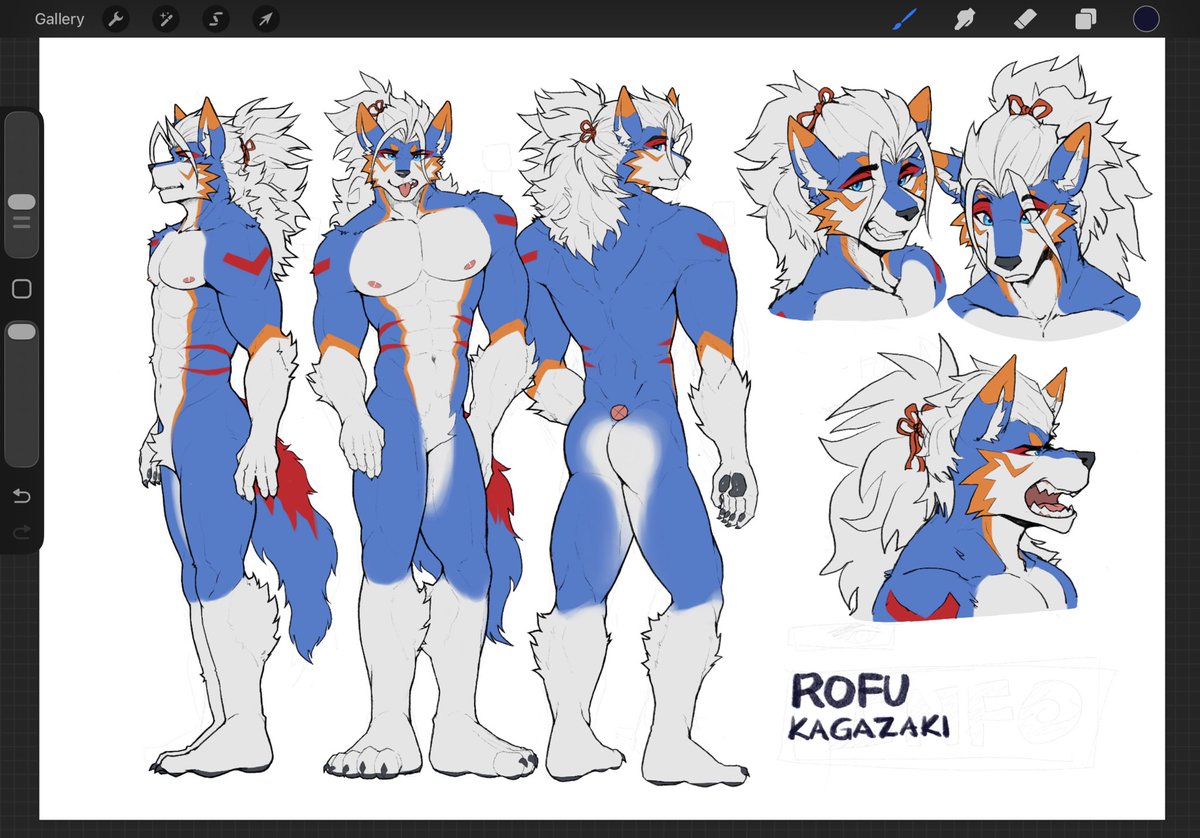 This is took me a while to do cuz I’m lazy to draw my own sona haha

updated Rofu ref sheet WIP