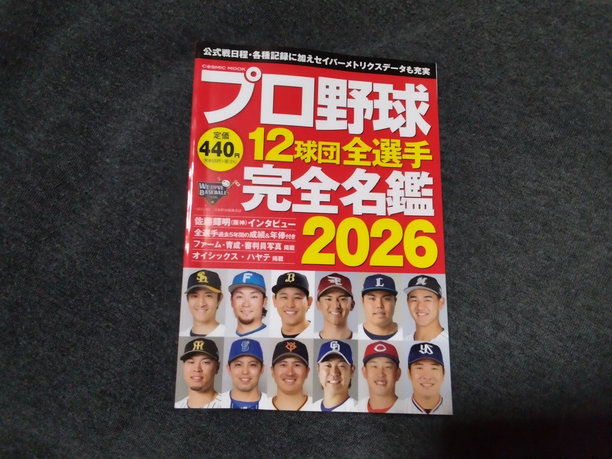 プロ野球の選手名鑑を買ってきましたよ。コスミック出版。個人成績が