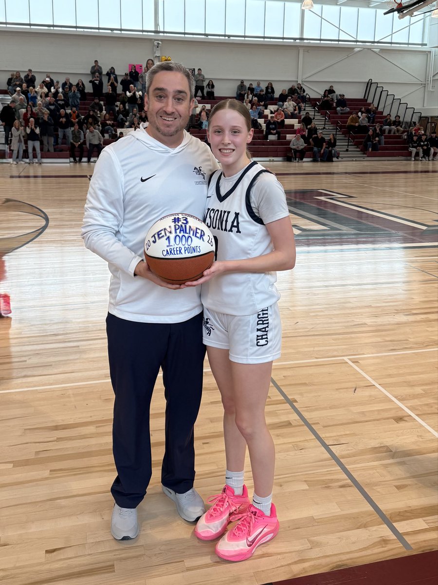 Ansonia 73 Oxford 43.  Jennifer Palmer has 17 pts including the 1000th of her career.  Darnaija Cooks had a game high 24 pts, Weston Ahearn and Molly Lynch had 12 pts each.  Chargers advance to NVL semi’s vs #3 Torrington.  Chargers are now 20-1 #ctgb