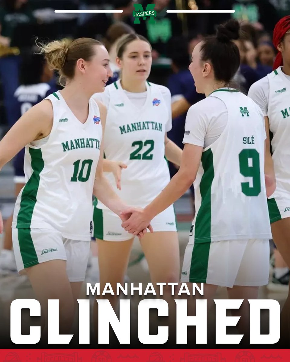 MetroConfHoops's tweet photo. CLINCHED ✅

@Manhattan_WBB secures a spot in the 2026 MAAC Women's Basketball Championship!  

#MAACHoops https://t.co/6lZeyMqBYq