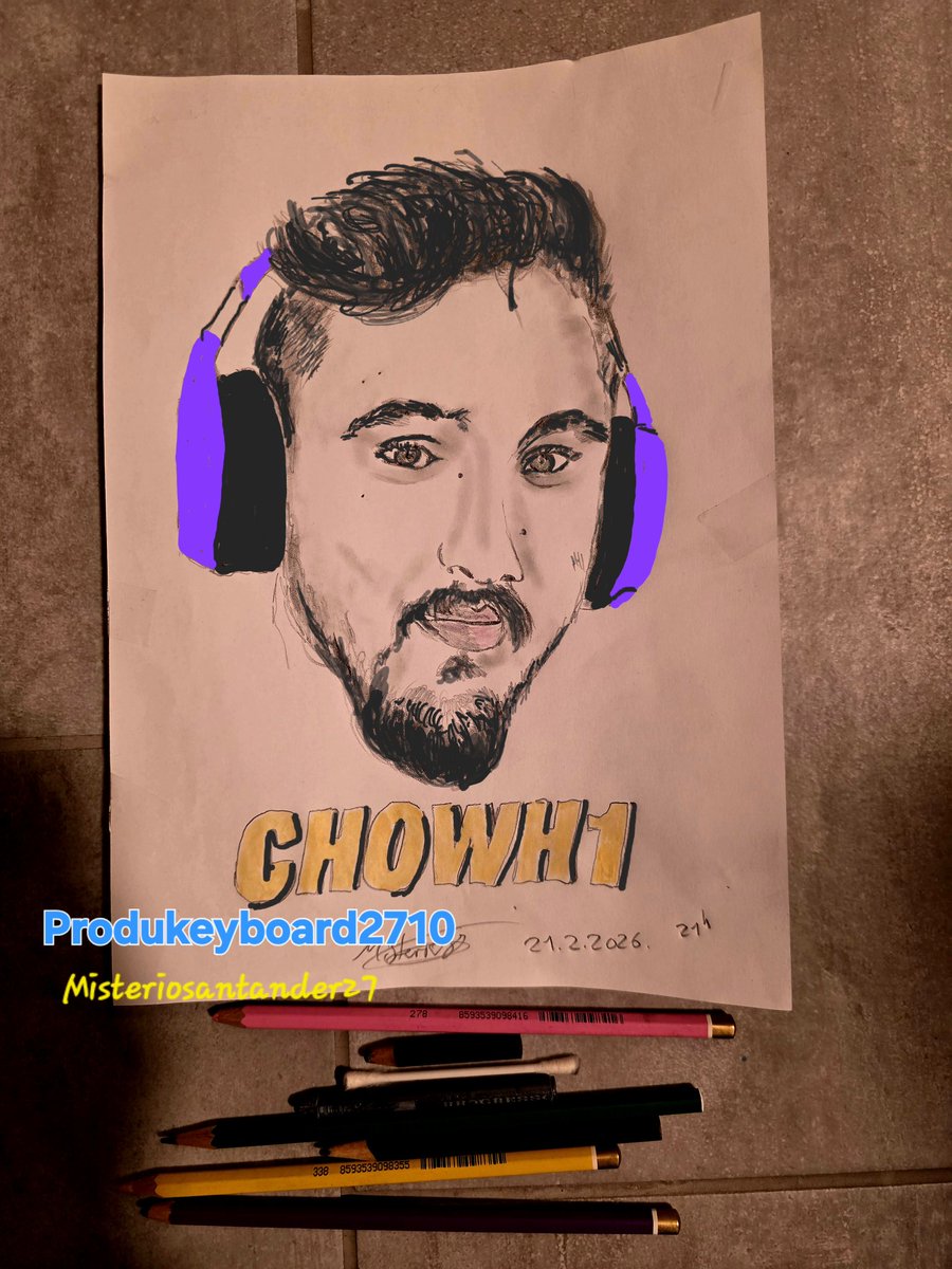 daviniki's tweet image. J'ai dessiner Chowh1 dessin artistique pour Chowh1 
Matériel de travail crayon  gras et fin + retouche final tactile 
Misteriosantander27 👋🏽
@CHOWH1_ @TwitchFR
@YTCreateurs #dessiner #art #passion #Warzone #ArcRaiders