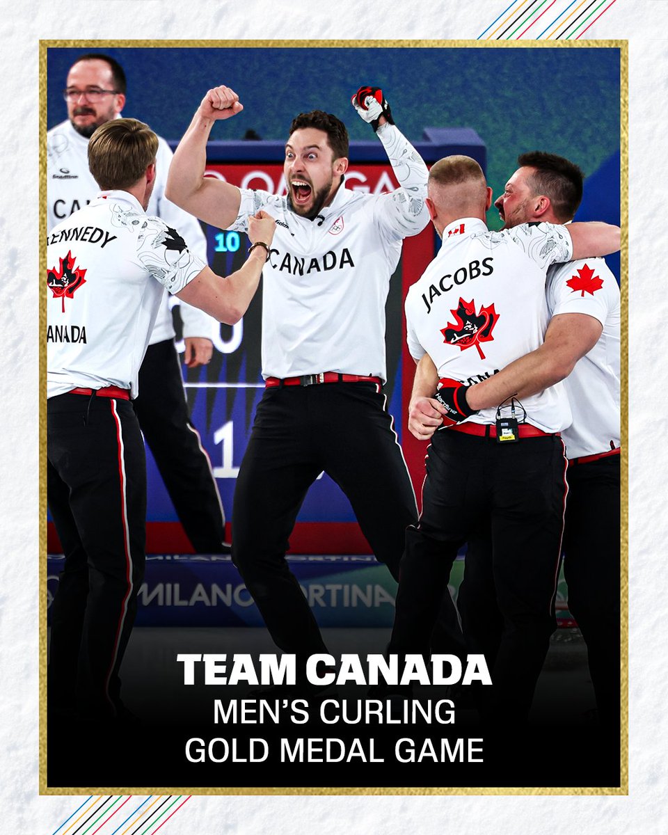 ESPNInsights's tweet photo. Canada gets GOLD in men's curling for the first time since 2014 🥇 

This is Canada's fourth gold in curling, no other country has won it more than once! 🔥 https://t.co/UicdelHfpt