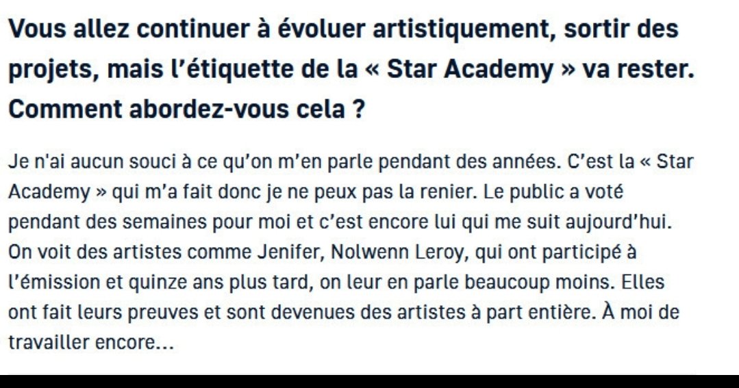 Court extrait d'une interview de Charles. Ça fait du bien après en avoir vu certains cracher dans la soupe pour tenter de faire décoller leurs hypothétique carrière #StarAcademy
