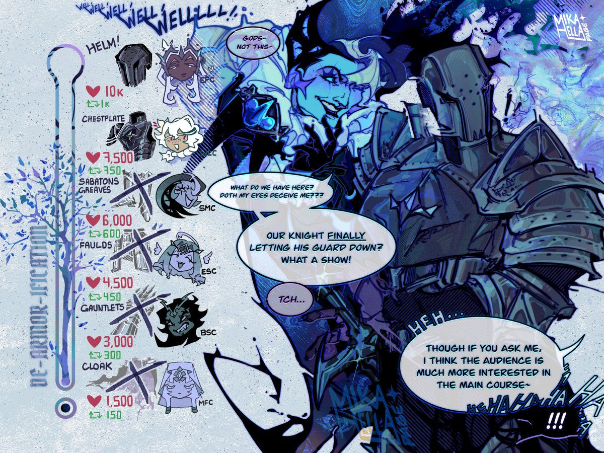 [ PART IV• SABATONS &amp; GREAVES! ]
well hey, somebody’s gotta keep him on his toes (1/2)
⚔️🃏 #silentsaltcookie #shadowmilkcookie #crk