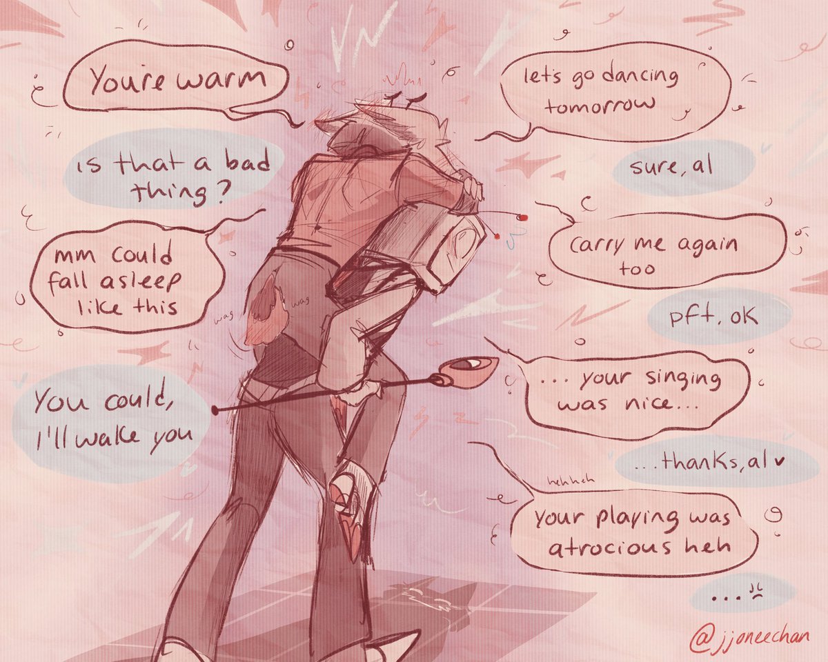 JJOneechan's tweet image. 📻📺 I can’t believe Alastor gets piggyback rides 🥹🥹
#radiostatic #sparksduo