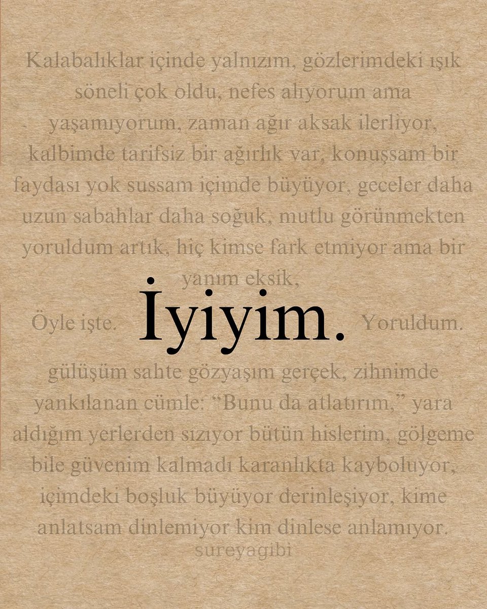 İyiyim.