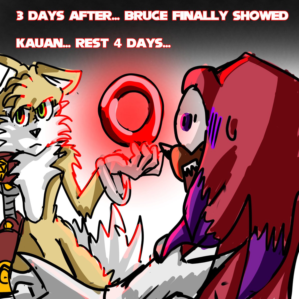 fengbrr's tweet photo. [CANON] " the time that we finally win... The first step... Of the first round... In HUNGER'S SLAUGHTER" part 1
.
My first try doing a digital comic yayyyy 
.
#HungerSlaughter #execommunity #sonicexeoc https://t.co/0eZFoLkIJH