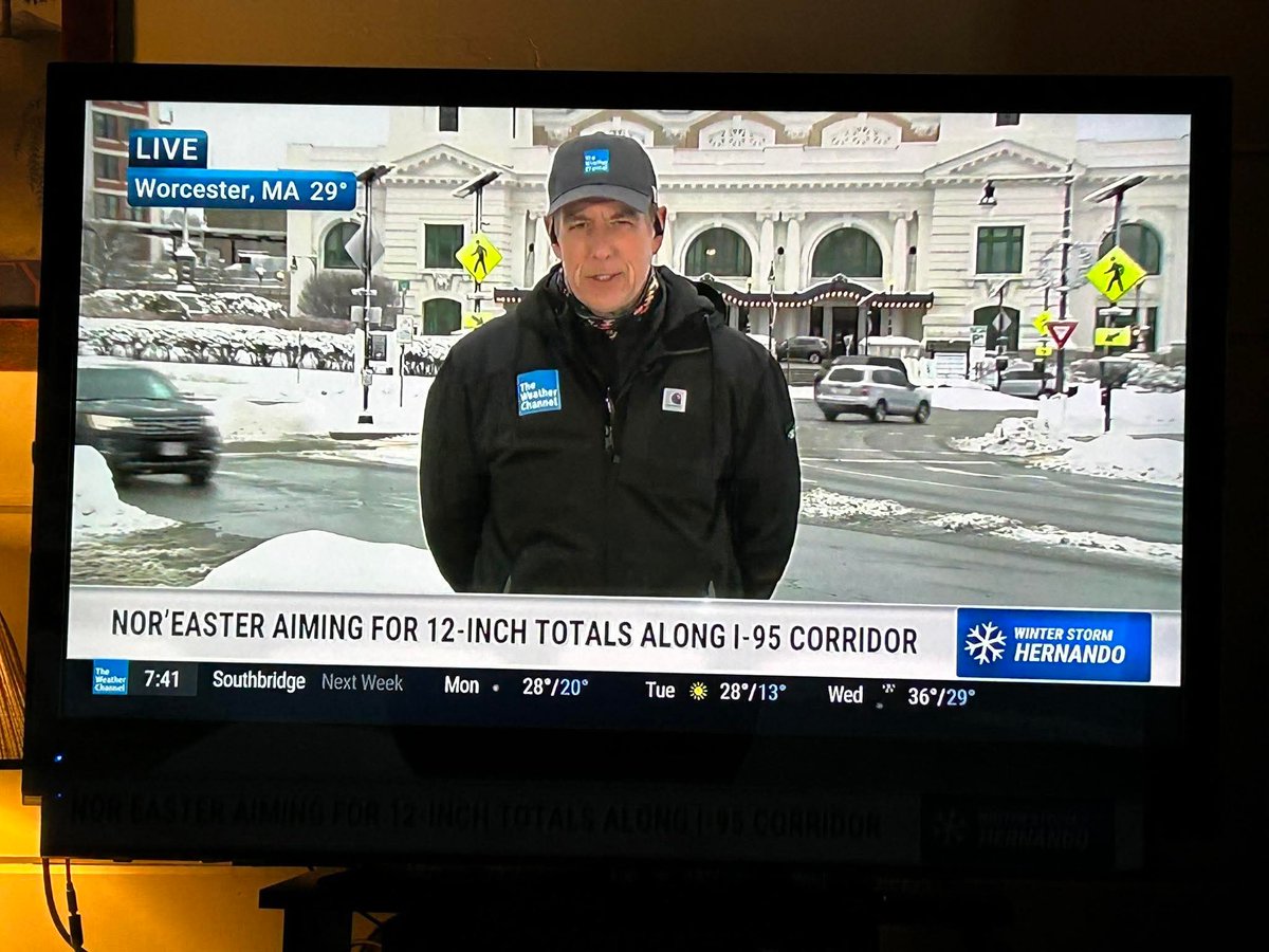 Worcester is majorly F❄️❄️ked !!! The Weather Channel has set up at Union Station for tomorrow's blizzard... #blizzard #snow #weatherchannel #Worcester #Massachusetts