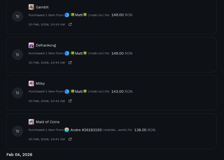 Psylo | Volt3Labs bought 11 Legendary Cards 36hrs ago for 1,816 $Ron ($205.85)