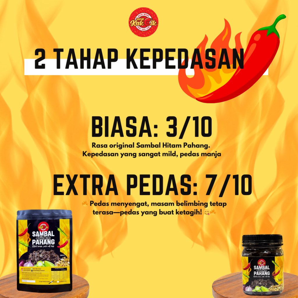 theaishahs's tweet photo. Sahur apertu?

Ada selera tak?

Kalau tak ada , boleh cuba try sambal hitam Pahang ni. Ada dua tahap kepedasan, extra pedas/ biasa.

Masak nasi, goreng telur mata cair, pergh!

https://t.co/w2g99aHxf5

#ramadan #sahur #iftar #sambal https://t.co/vPCSx6fwXt