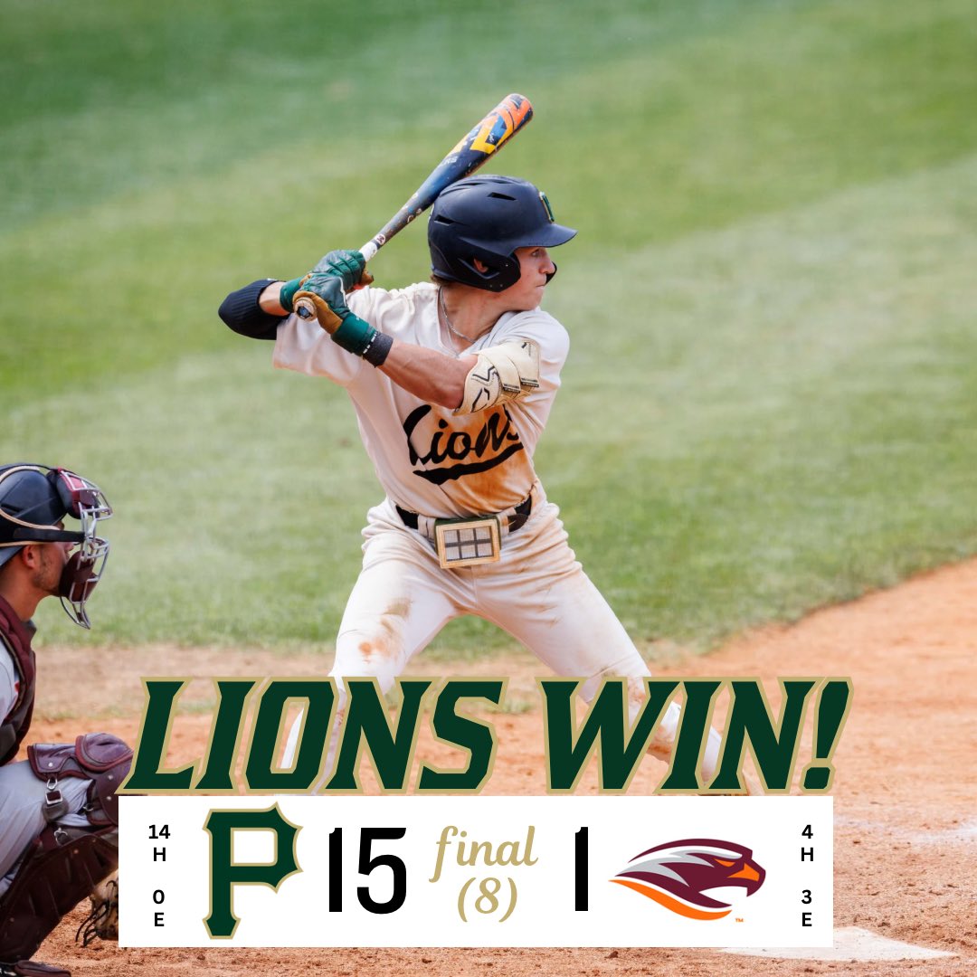 PULionsBaseball's tweet photo. LIONS WIN!

Lions get back in the win column today with a 15-1 win over Susquehanna in 8 innings.

Shaffer 3-4, 2B, 3 RBI, 2 R
Few 1-2, 3B, RBI, BB, 2 HBP
Miller 1-5, 2B, 4 RBI
O’Neill (W, 1-0) 6 IP, 3 H, 0 R, 6 K’s✅
Anderson 1 IP, 0 H, 0 R, 1 K

#golions🦁 #d3baseball https://t.co/E7fT4mqXcF