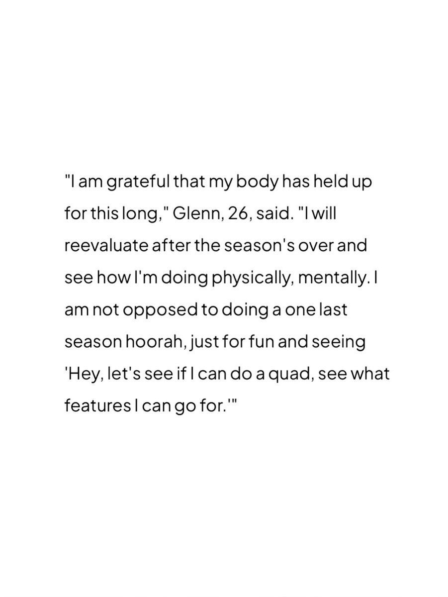 “I will reevaluate after the season’s over and see how I’m doing physically, mentally. I am not opposed to doing a one last season hoorah, just for fun and seeing ‘Hey, let’s see if I can do a quad.’”

͢   Amber on her retirement plans. 

📰: <a href="/USFigureSkating/">U.S. Figure Skating</a> 
📸: Jaimie Squire