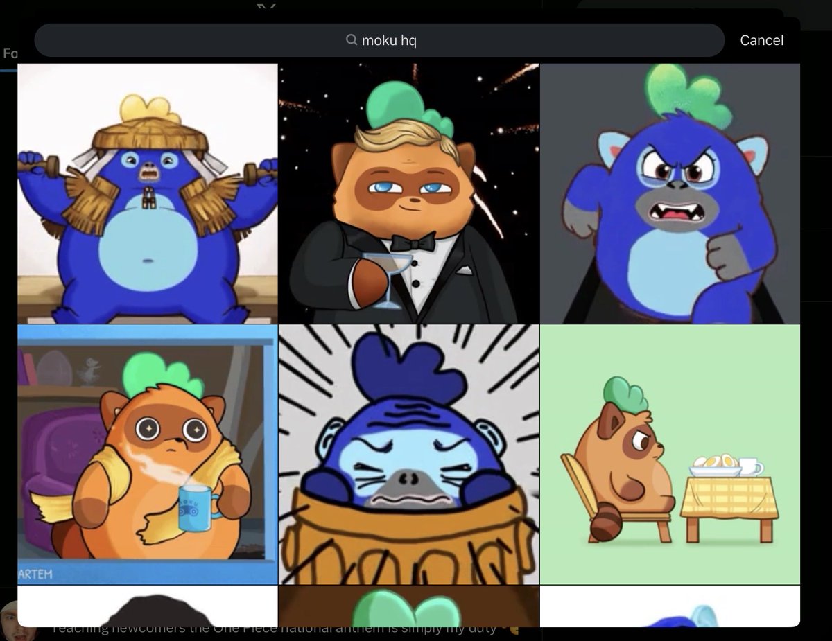 I did not see this the last time I searched for “Moku hq” gifs. How did <a href="/RonkeOnRon/">Ronin Monke</a> made it to first page in instant?! <a href="/Moku_HQ/">Moku✨</a> pls report it to police.