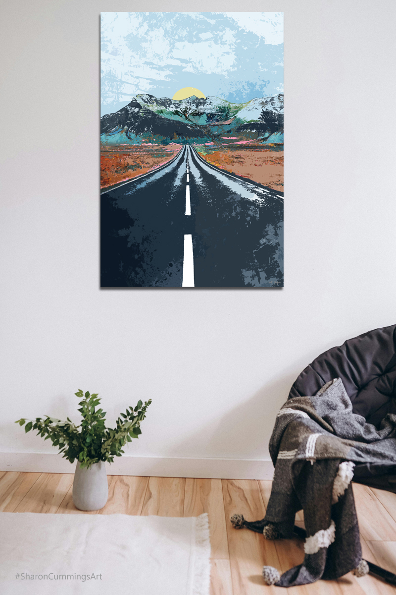 Terracegallery's tweet photo. The Open Road: https://t.co/IsDxz8PGQ2 #theopenroad #roadtrip #traveller #travel #traveling #driving #drive #landscapes #SharonCummingsArt #buyintoart https://t.co/vazsRn7btS