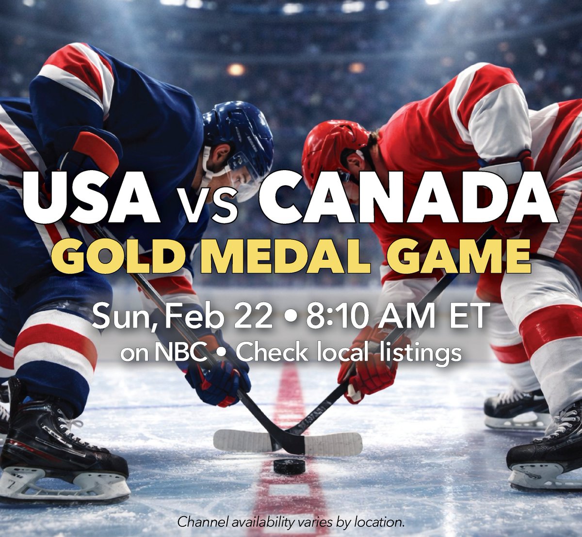 USA vs Canada for gold in men's ice hockey— this is the one you don’t want to miss. Tune in Sunday, Feb. 22 at 8:10 AM ET from Milano Santagiulia Arena, broadcast on NBC. If you already watch NBC with your RCA TV antenna, you’re set — just tune in and enjoy. If you don’t have an