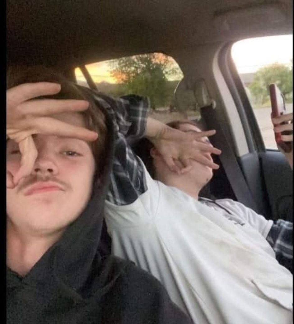 A picture of Lauren Boebert’s son Tyler who was recently arrested AGAIN after a previous charge last July on child endangerment charges and is on probation for 22 charges related vehicle and property theft, flashing the White Power hand signal. She was just preaching about the