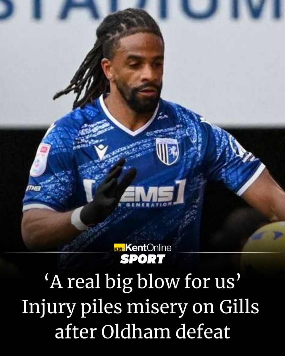Winger’s injury is a 'real big blow for us' said the #Gills boss…
More here: kentonline.co.uk/medway/sport/i…