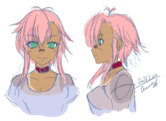 すけぶ 練習( ˘ω˘) 恐らくあまり描いたことのないタイプなので、ちょっと資料を基にデザインを描きつつ・・・