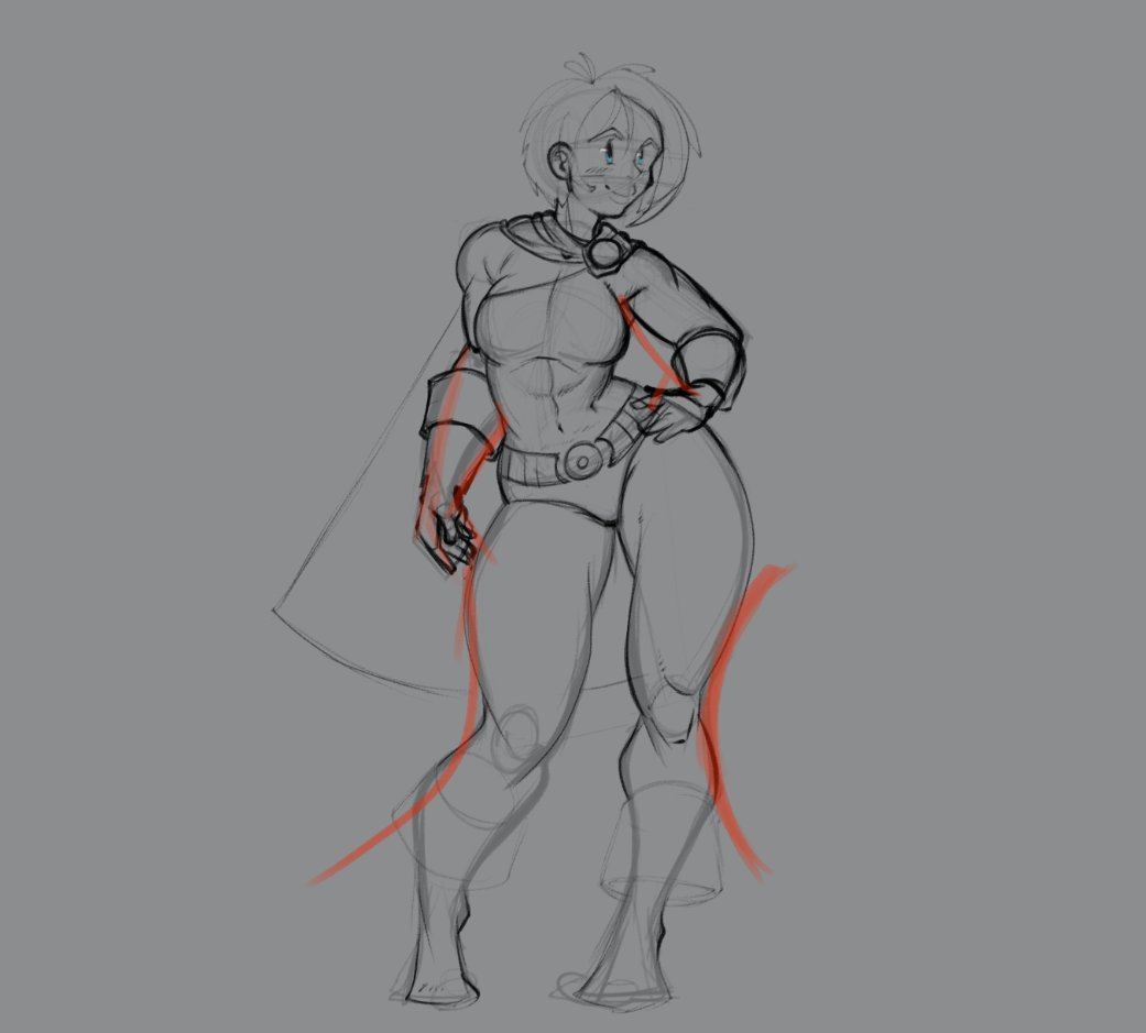 Been a while since I've been able to draw on my Cintiq, here's something that I'm working on. A redesign of Power Girl, Kara Zor-El