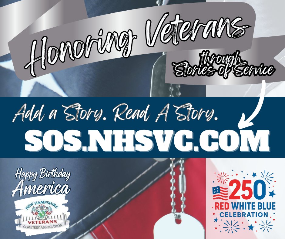 🎖️ 250 Stories for 250 Years: Honoring NH Veterans

"Every story matters. Help us ensure no veteran is forgotten."

#NHVeterans #603Vets #Military #250Birthday #HappyBirthdayAmerica #NewHampshire #Patriot