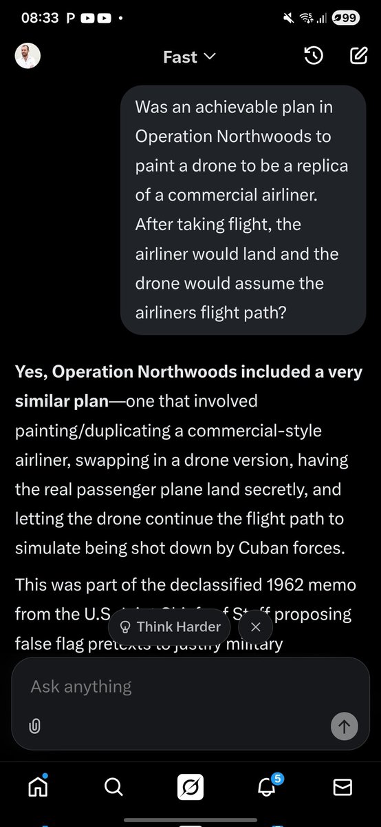 mat_polaschek's tweet photo. @alexboge What happened to the planes? One option is an Operation Northwoods or similar approach. Use drones painted as replicas of commercial airliners. They could do this in 1962. https://t.co/a0ah8UJh2Z