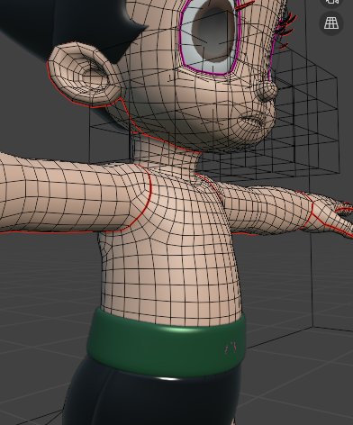 Refined some of the topology of his chest and upper back so that