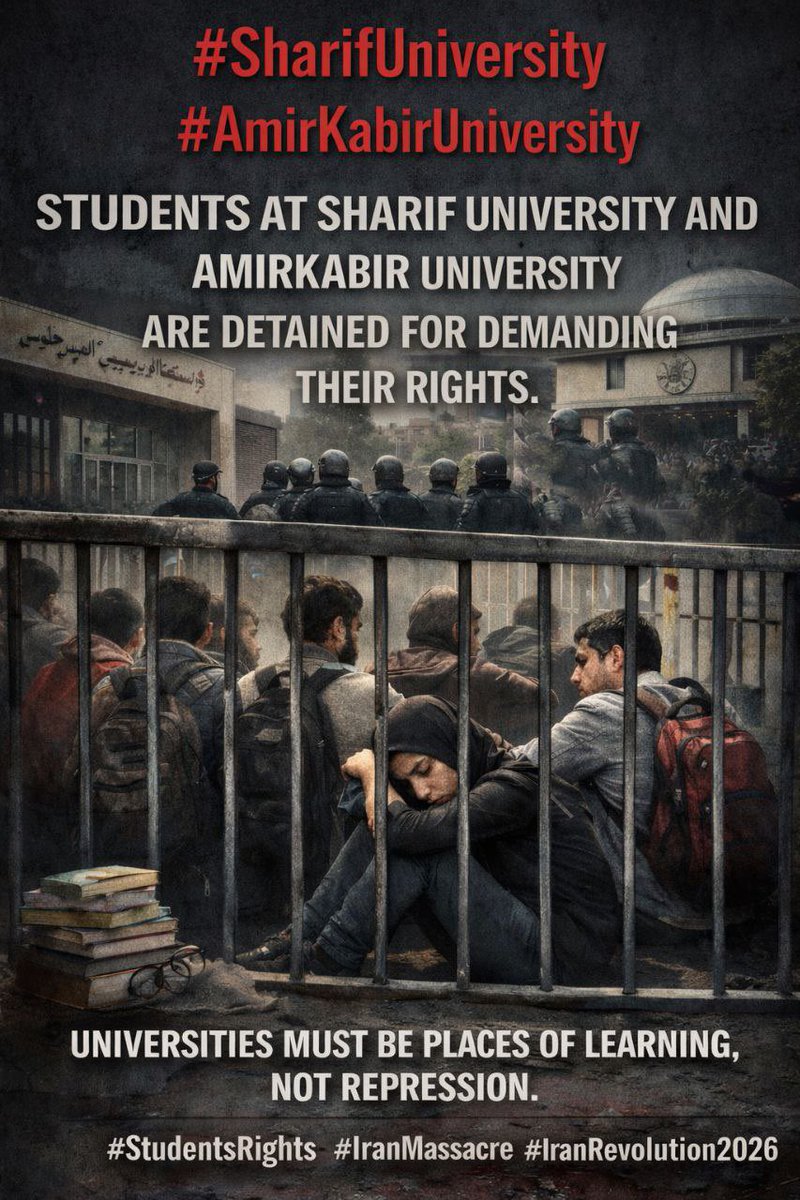 من تازه اومدم ولی میدونم باید ترندشون کنیم

#StudentsAreNotCriminals
#FreeIranStudents
#StudentsRights