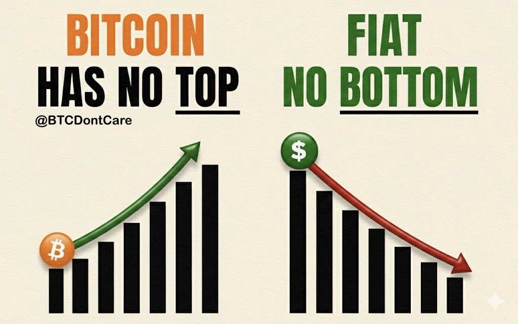 Bitcoin has no top. 
Because fiat has no bottom. 

#Bitcoin | $BTC