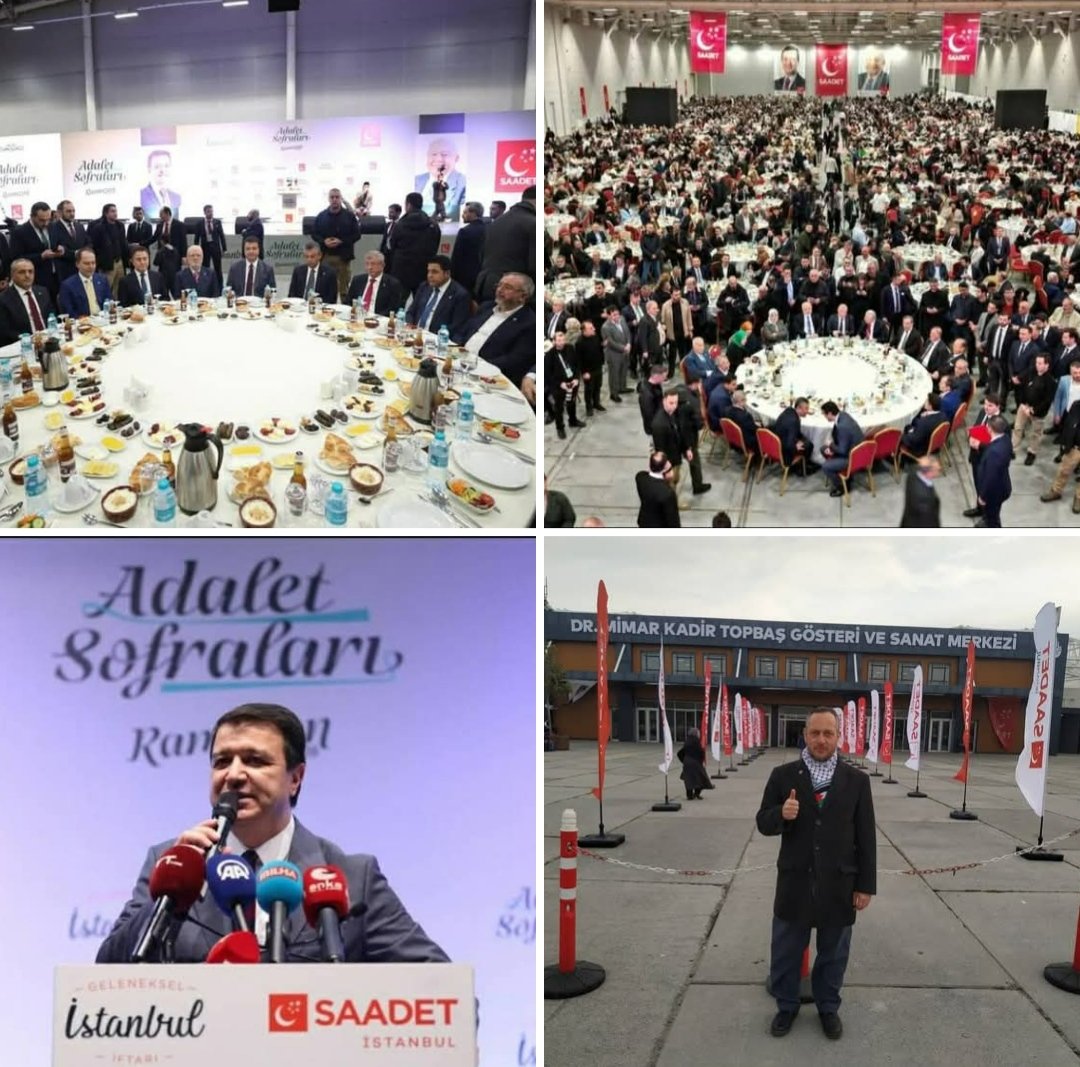 Saadet Geleneksel İstanbul İl İftarımızda; Genel Başkanımız Mahmut Arıkan, AK Parti Gen. Bşk V. Mustafa Elitaş, CHP Gen. Bşk. Özgür Özel, Yeniden Refah Partisi Gen. Bşk. Fatih Erbakan, DEVA Partisi Gen. Bşk. Ali Babacan ve Gelecek Partisi Gen. Bşk. Ahmet Davutoğlu bir araya geldi