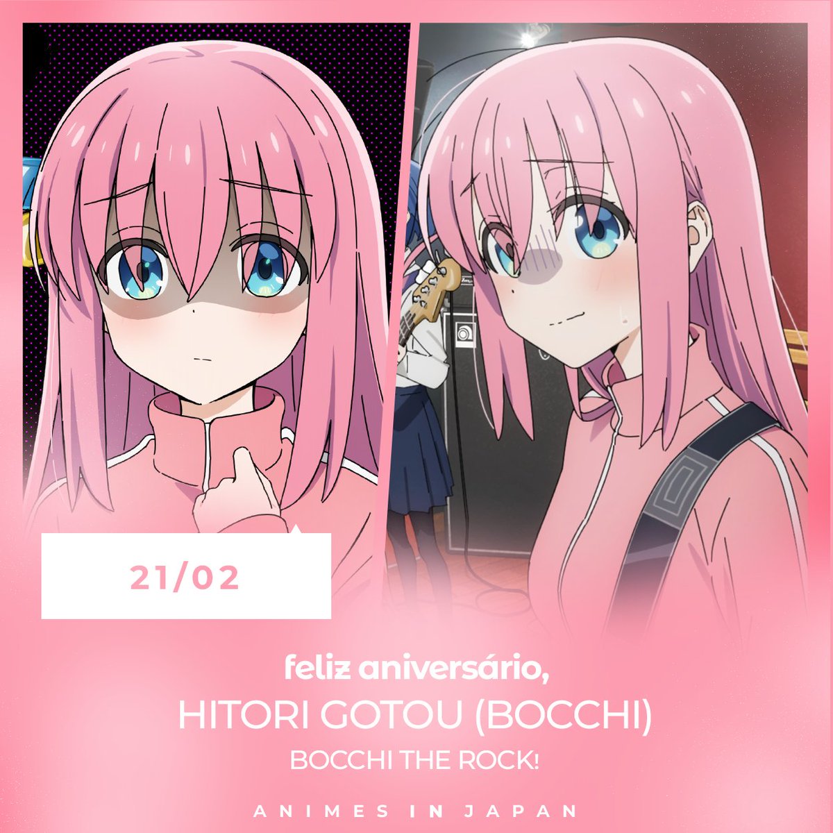 🎂| NÃO TEM COMO, ELA É A MAIOR DE TODAS!!! Hoje é aniversário da MARAVILHOSA Hitori Gotou, de 'Bocchi The Rock'! Parabéns Bocchizinha meu amor😍🥰🥳🎉❤️💖

• Voz (JP): Yoshino Aoyama
• Voz (BR): Agatha Paulita